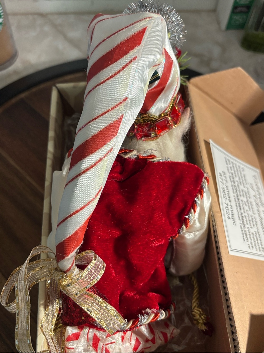 Mark Roberts vintage candy cane fairy wine bag # 51-12326 - Picture 3 of 6